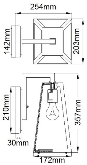 Kichler KL-DELISON-M-RZ - Kültéri fali lámpa DELISON 1xE27/60W/230V IP44
