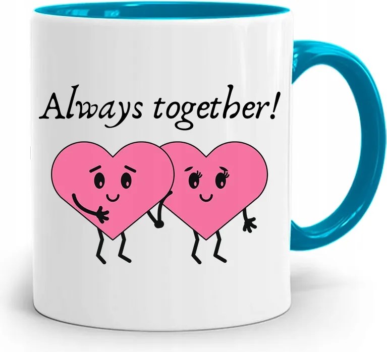 Always Together Kék Bögre Valentin Napra, fényképes nyomattal