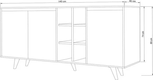 Seria komód, travertin, 140 cm