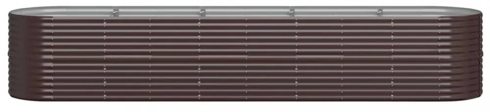 barna horganyzott acél kerti magaságyás 368x80x68 cm