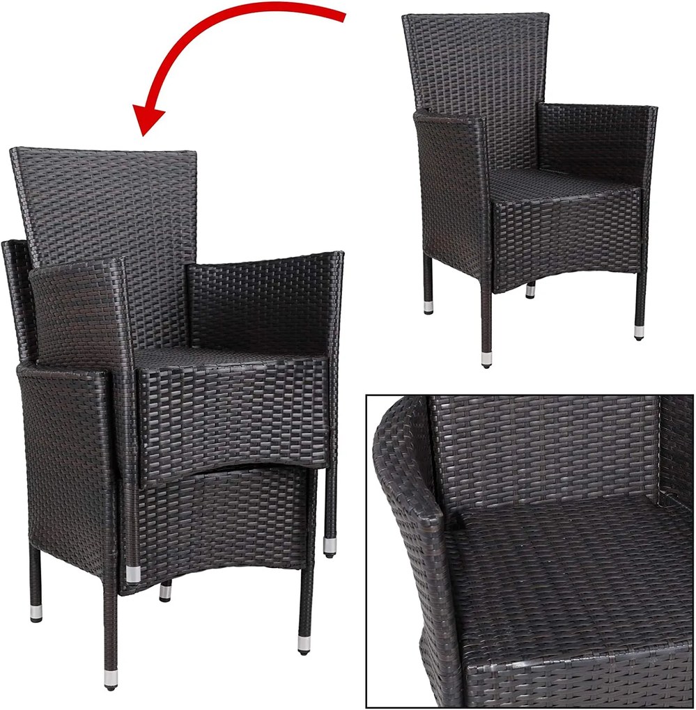 Casaria® Rattan fotelek 2 db - barna