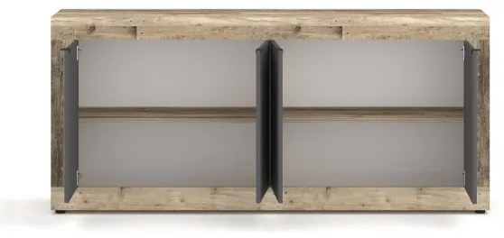 RUNEA komód világosbarna/antracitszürke