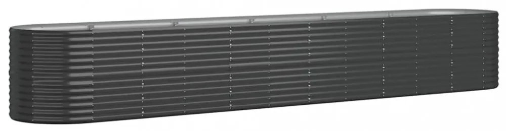 antracitszürke horganyzott acél kerti magaságyás 440x80x68 cm