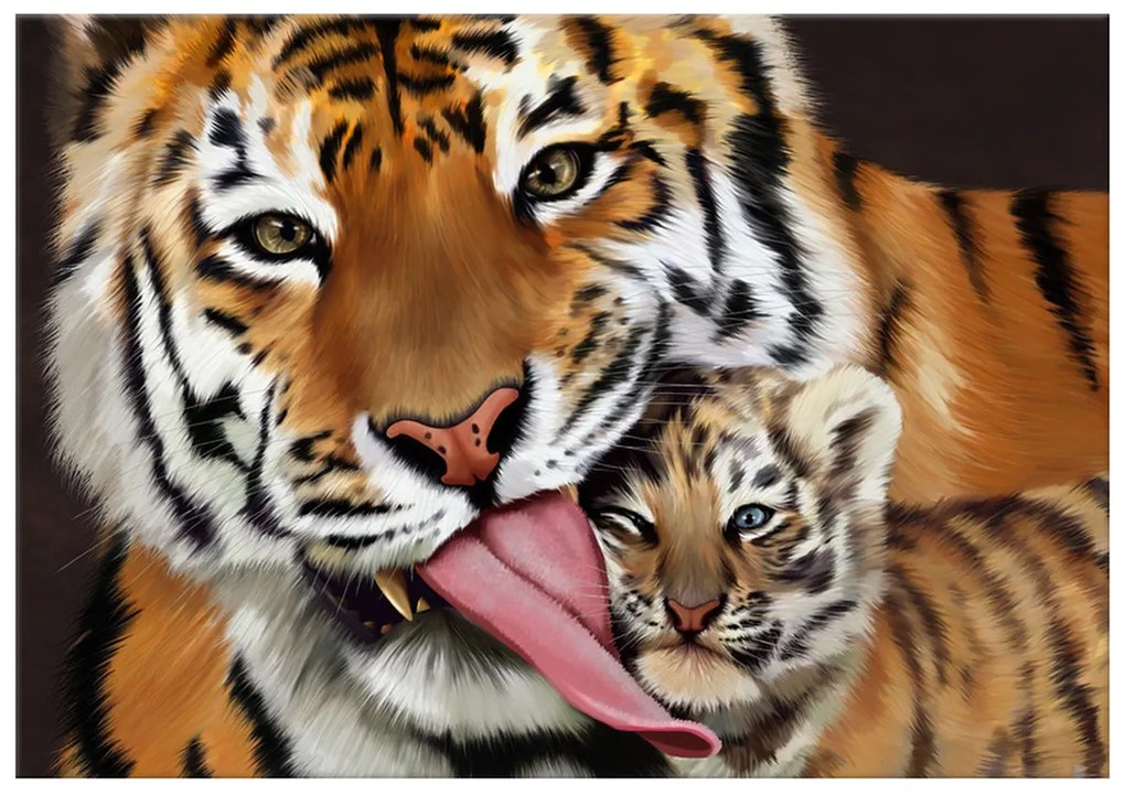 Gario Vászonkép Tigris és kis tigris Méret: 30 x 20 cm