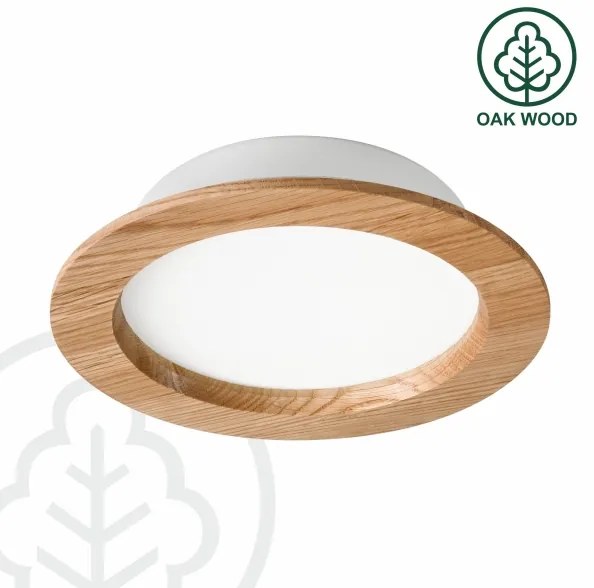 LED Beépíthető lámpa WOODY SPOT LED/16,5W/230V 4000K tölgy ø 18,5 cm