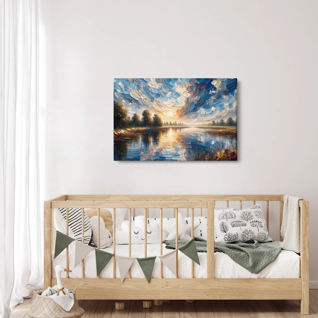Kép - Napfestmény a víz felett (90x60 cm)