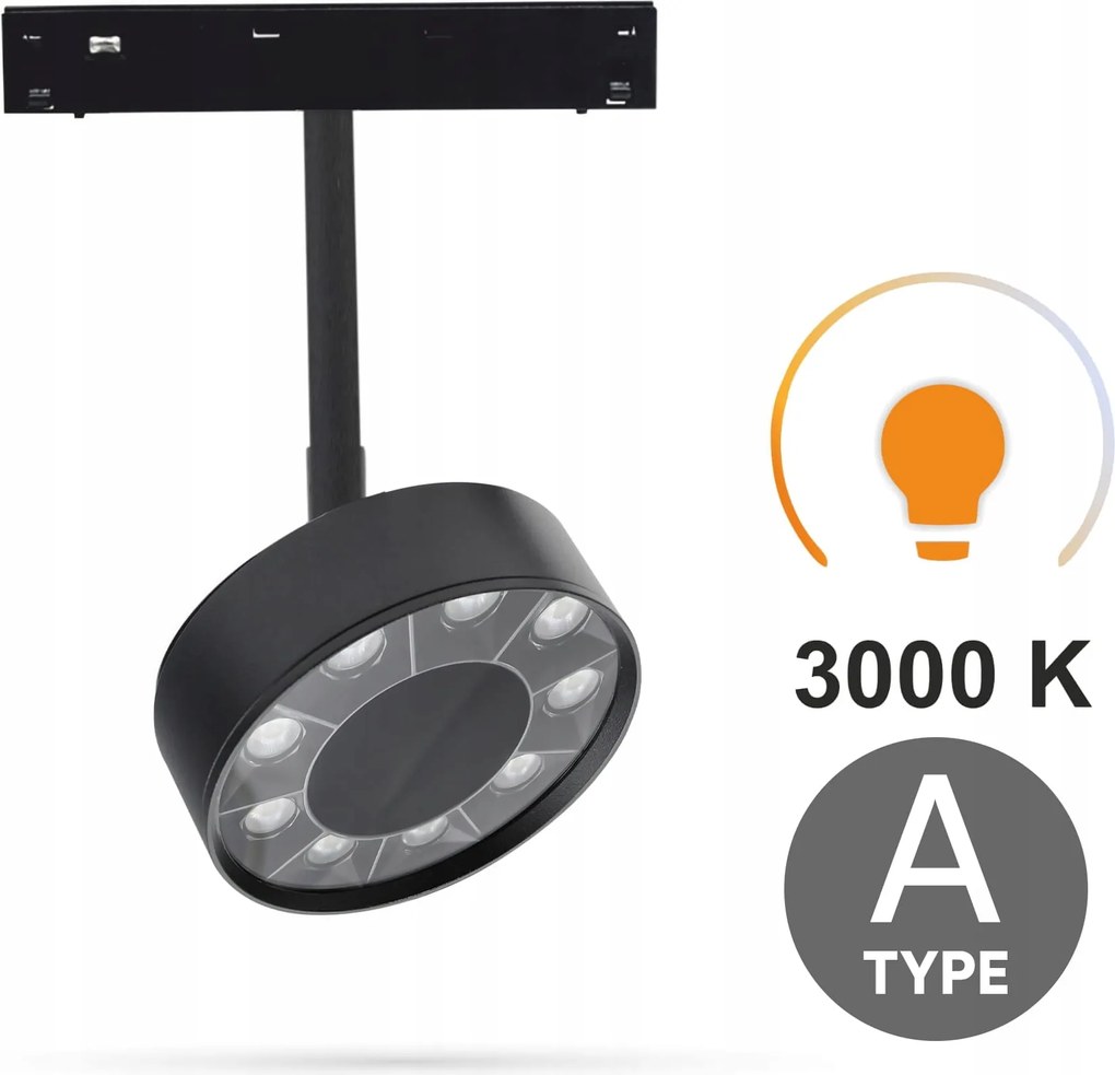 Reflektor Spot Grill 18W 3000K Meleg BS18 A típus Smart Track 48VDC