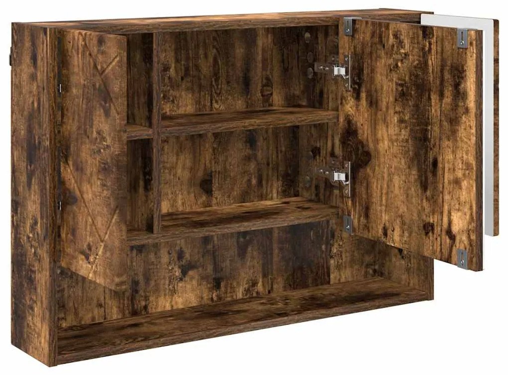 Fürdőszoba bútor szett 3 pcs Füstölt tölgy 76.5 x 35 x 64 cm