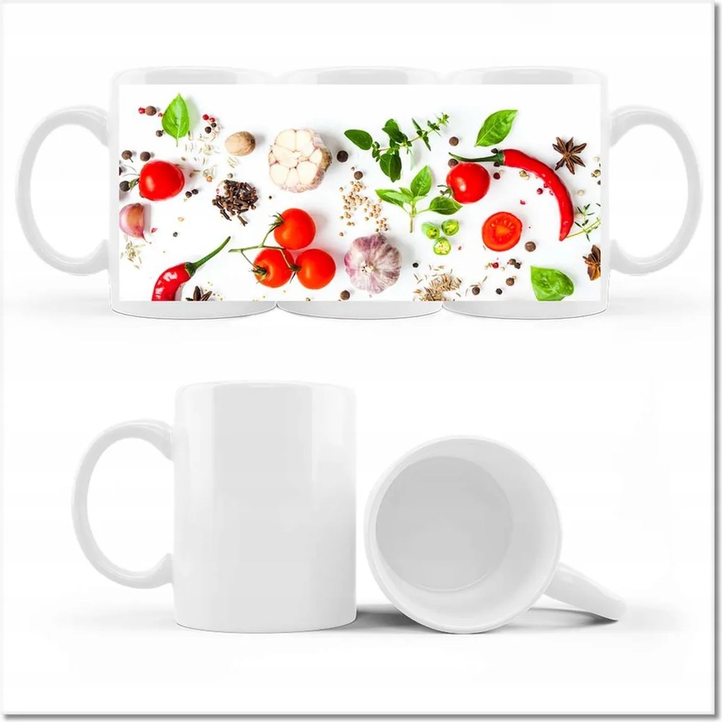 Nyomott mintás bögre Friss kakukkfű gyógynövények