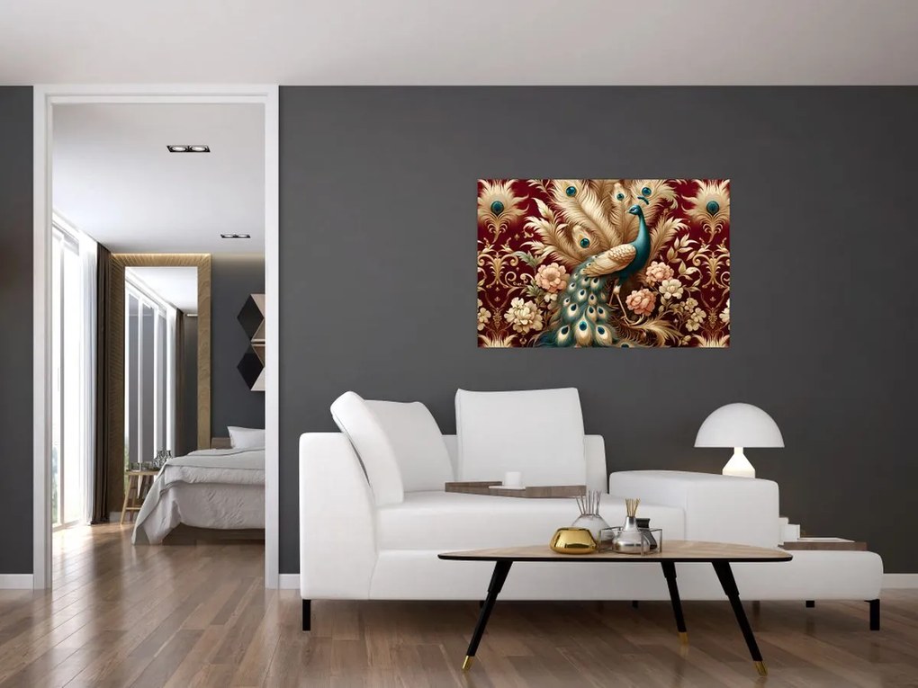 Kép – Elegáns páva (90x60 cm)