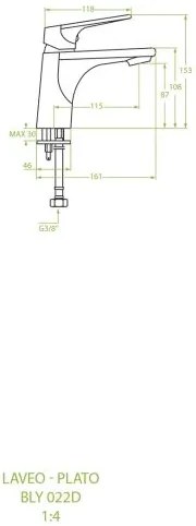 Laveo Plato, mosdócsaptelep h-153, króm, LAV-BLY_022D