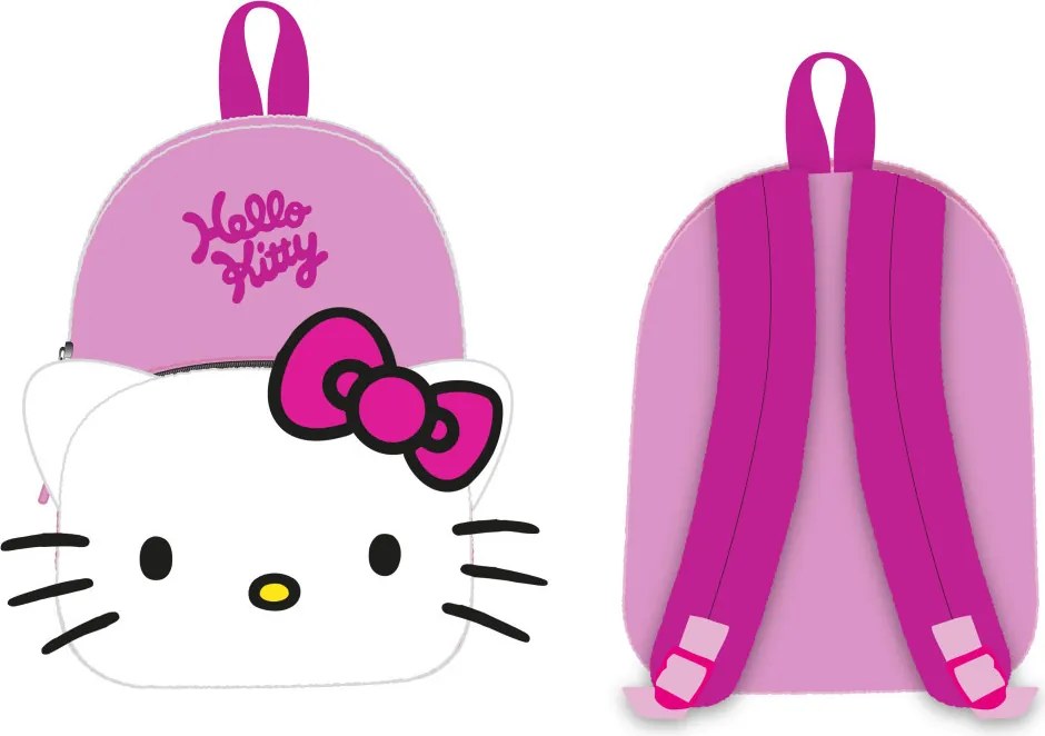 Hello Kitty Pink Bow 3D plüss hátizsák, táska 30 cm