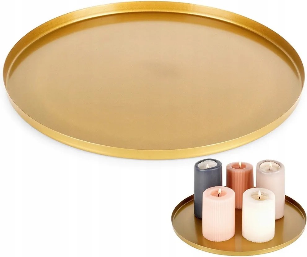 Állvány Arany tálca dekorációs kompozíciók gyertyák gyertyatartó 30