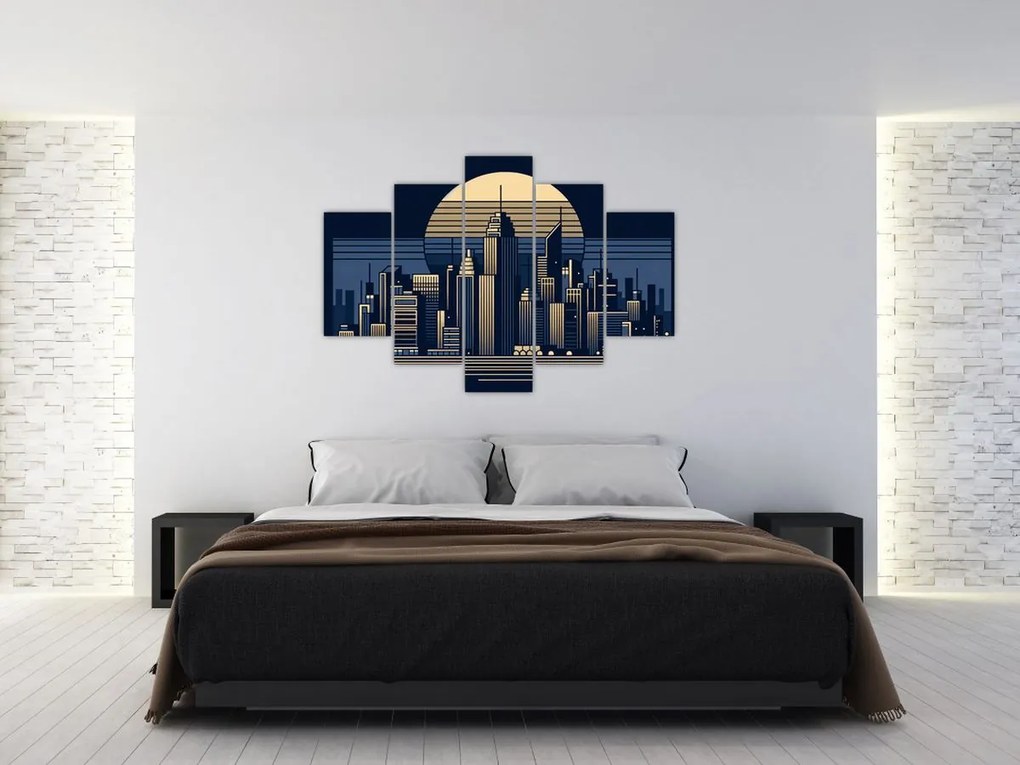 Kép – Geometrikus város (150x105 cm)