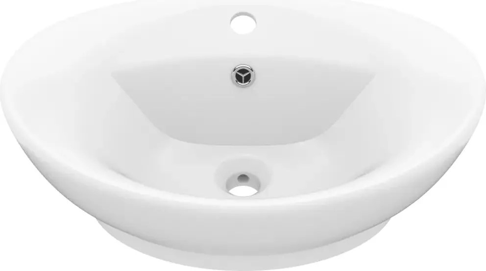 Mosdókagyló Asztali ovális matt fehér