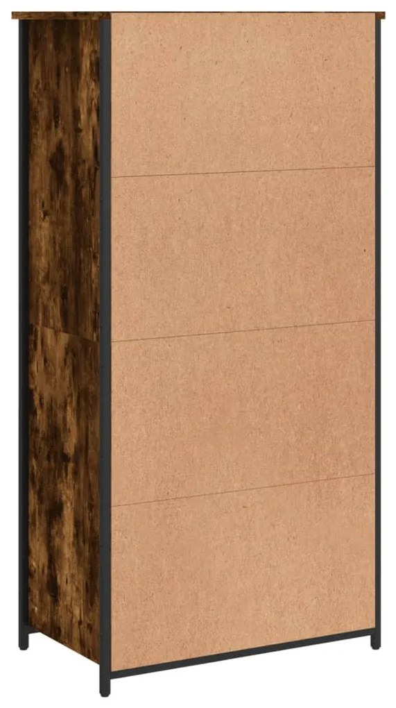 vidaXL füstös tölgy színű szerelt fa magasszekrény 62x36x121,5 cm