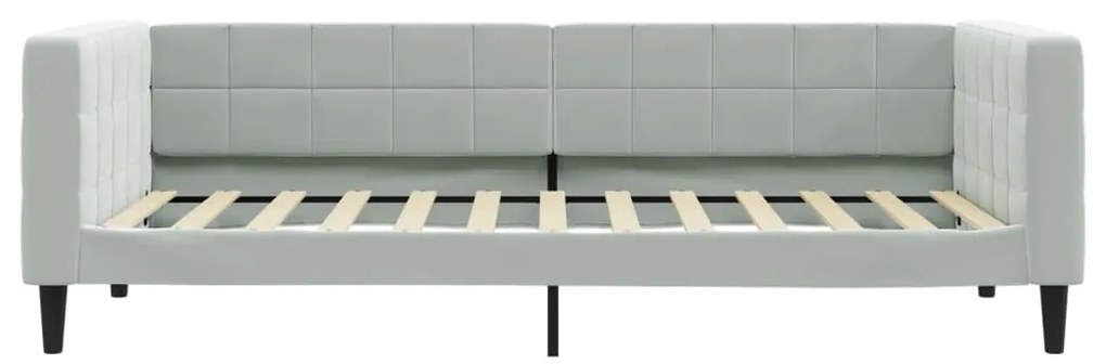 világosszürke kihúzható bársony heverő 100 x 200 cm