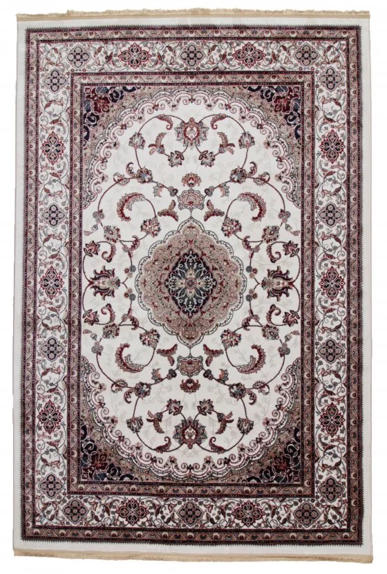 Gépi perzsa szőnyeg bézs Isfahan 160x230 klasszikus nappali szőnyeg