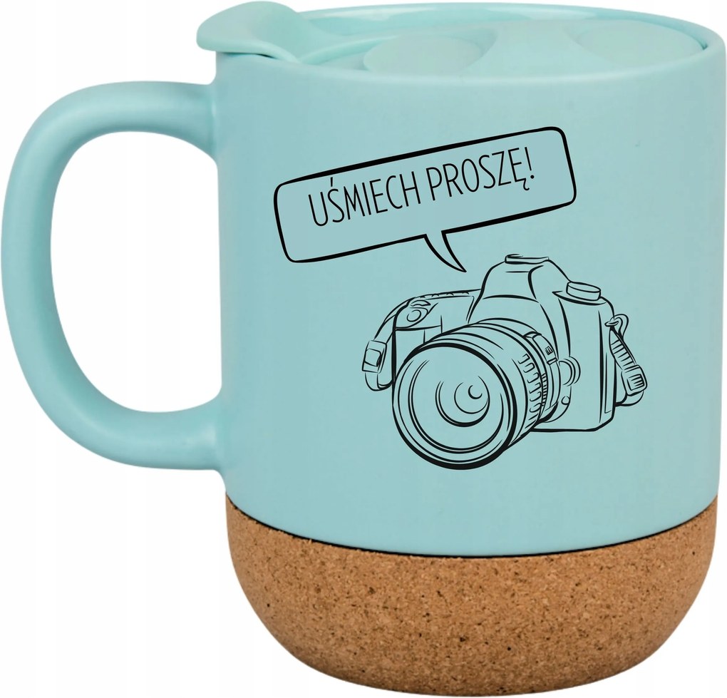 Kék Bögre Parafa Vicces Ajándék Mosoly Kérem!