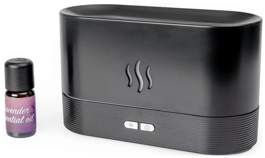 LED RGB ultrahangos aroma diffúzor és párásító, 180 ml, fekete, világítással