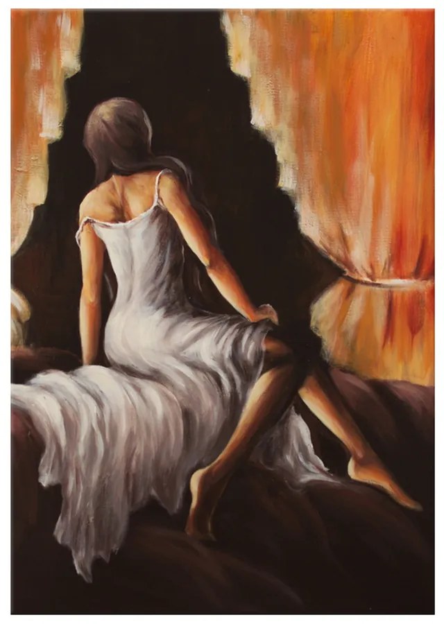 Gario Kézzel festett kép Szép lány Méret: 120 x 80 cm