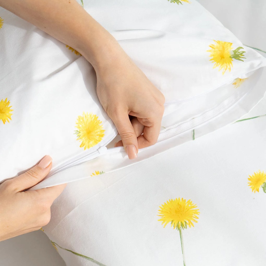 Goldea pamut ágyneműhuzat - pitypangok 140 x 200 és 70 x 90 cm