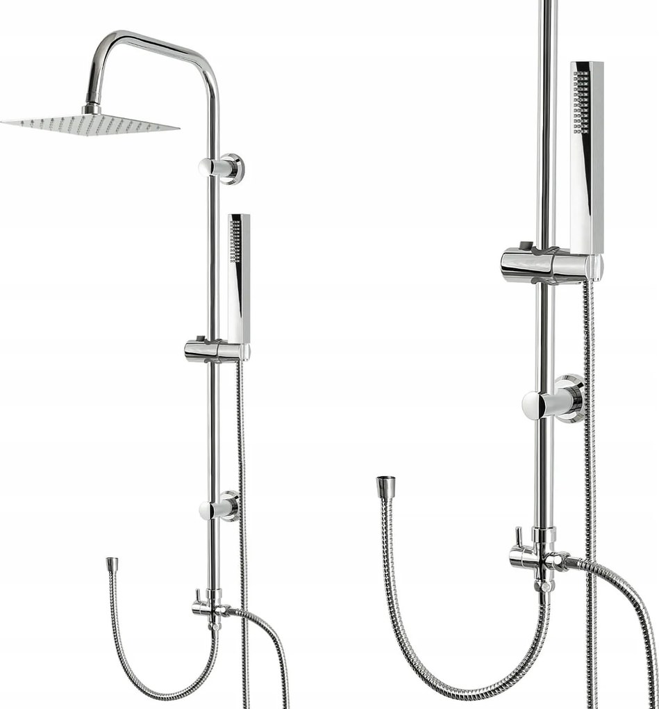 Zuhanyszett Csaptelep Nélkül Zuhanyoszlop Esőztető Négyzet 20