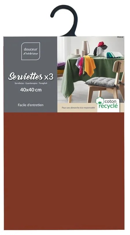 Szalvéta szett 3 db-os 40x40 cm Mistral – douceur d'intérieur