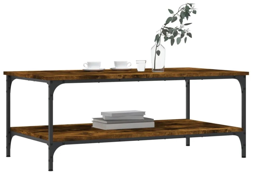 füstös tölgy színű szerelt fa dohányzóasztal 100x55x40 cm