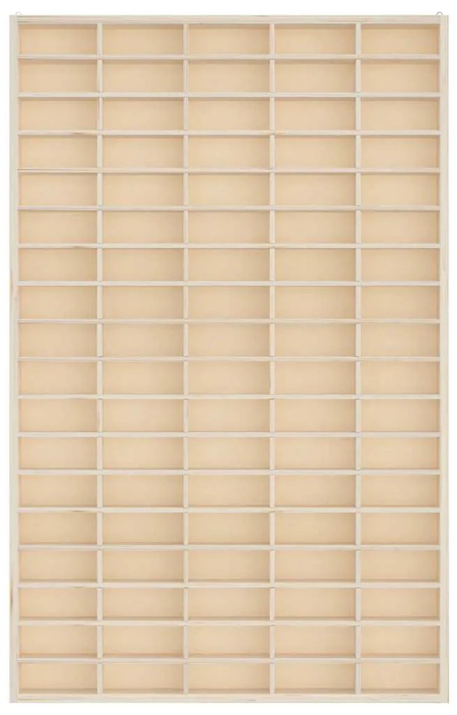 fa gyűjtői vitrin 90 rekesszel 50,5 x 4,5 x 79 cm