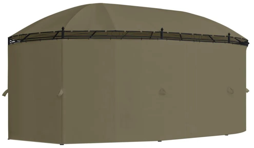 tópszínű pavilon függönyökkel 520 x 349 x 255 cm 180 g/m²