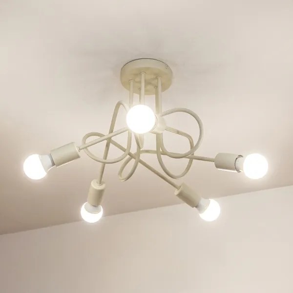 Felületre szerelhető csillár OXFORD 5xE27/15W/230V krémszínű