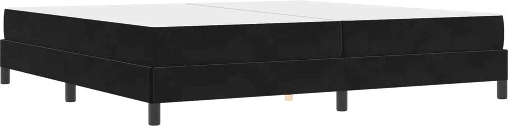 vidaXL Boxrugós ágy matracmal Fekete 200 x 200 cm szövet