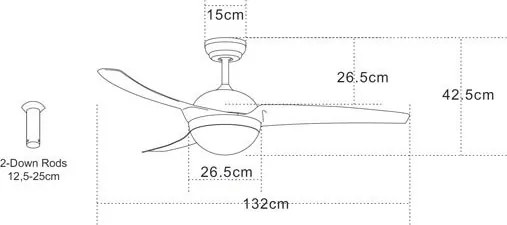 ZAMBELIS 19133 Ventilátoros lámpa LED IP20