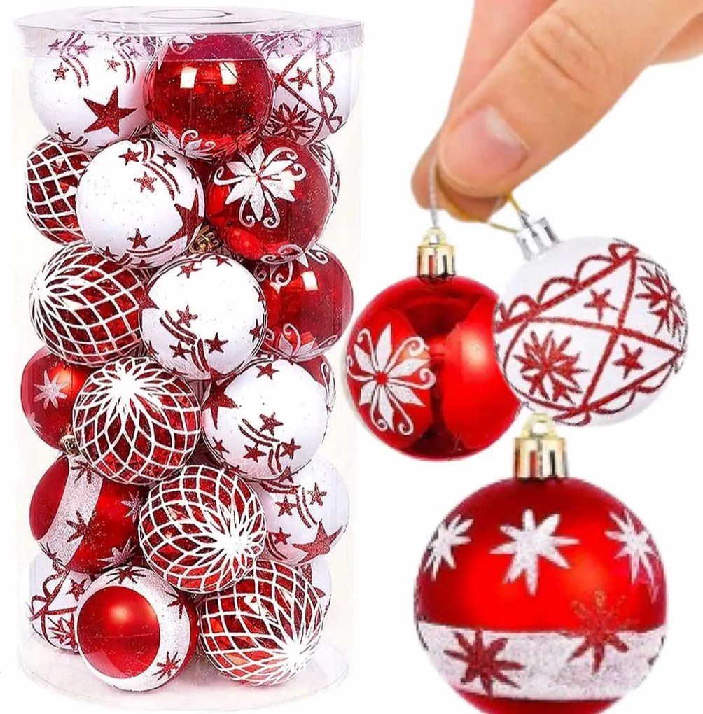 Karácsonyfadísz Törhetetlen Karácsonyi Díszek Karácsonyi Gömb Szett 30 Db-os