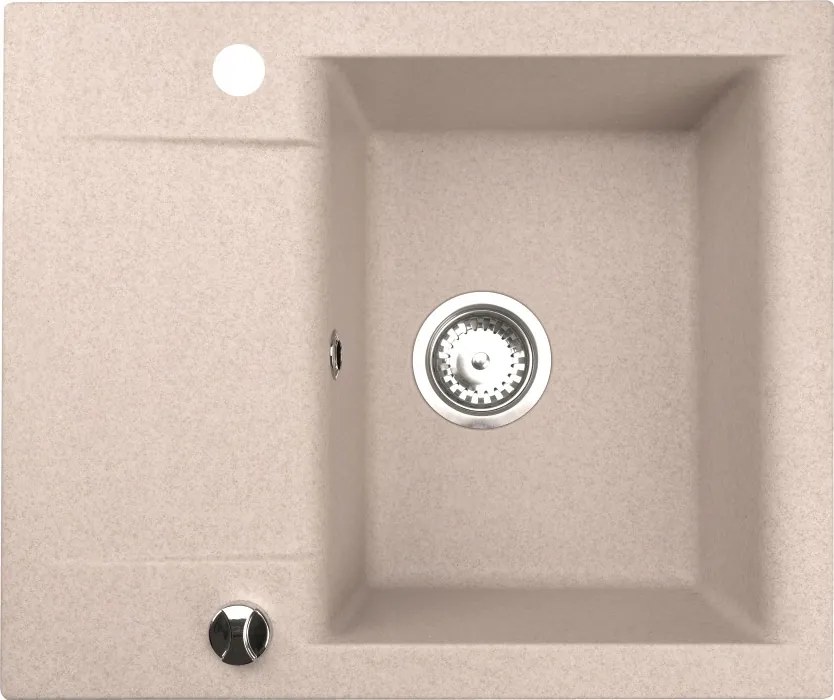 Gránit Mosogató Luna konyhai mosogató 59x44 cm egymedencés bézs