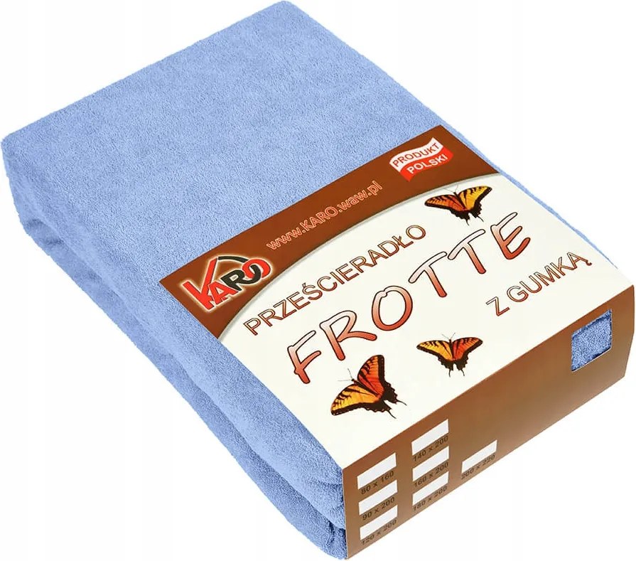 Gumis Lepedő Karo Frottír Kék 120x200cm