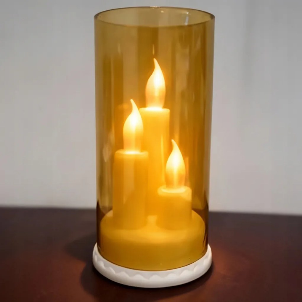 Led Elemes Gyertya 3 lánggal dekoratív 16cm 2xAA