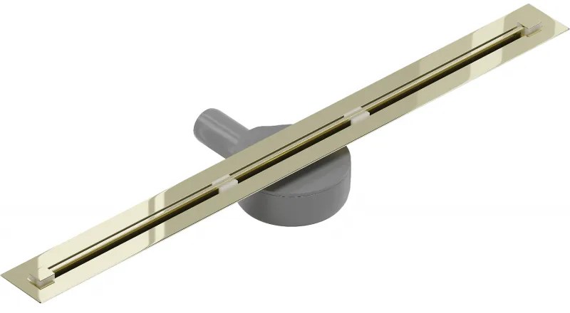 Mexen Flat Super Slim, szupervékony vízelvezető csatorna 360°-ban forgatható szifonnal 50 cm, fényes arany, 1551050