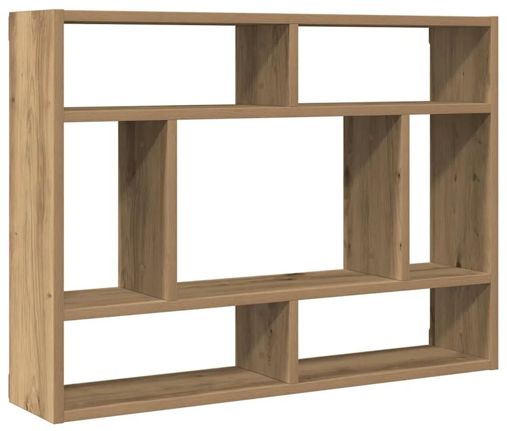 kézműves tölgy színű szerelt fa fali polc 75 x 16 x 55 cm