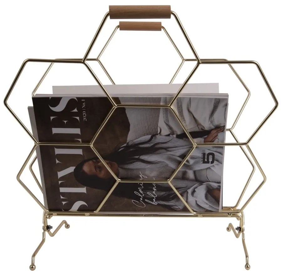 HoneyComb aranyszínű fém újságtartó - PT LIVING