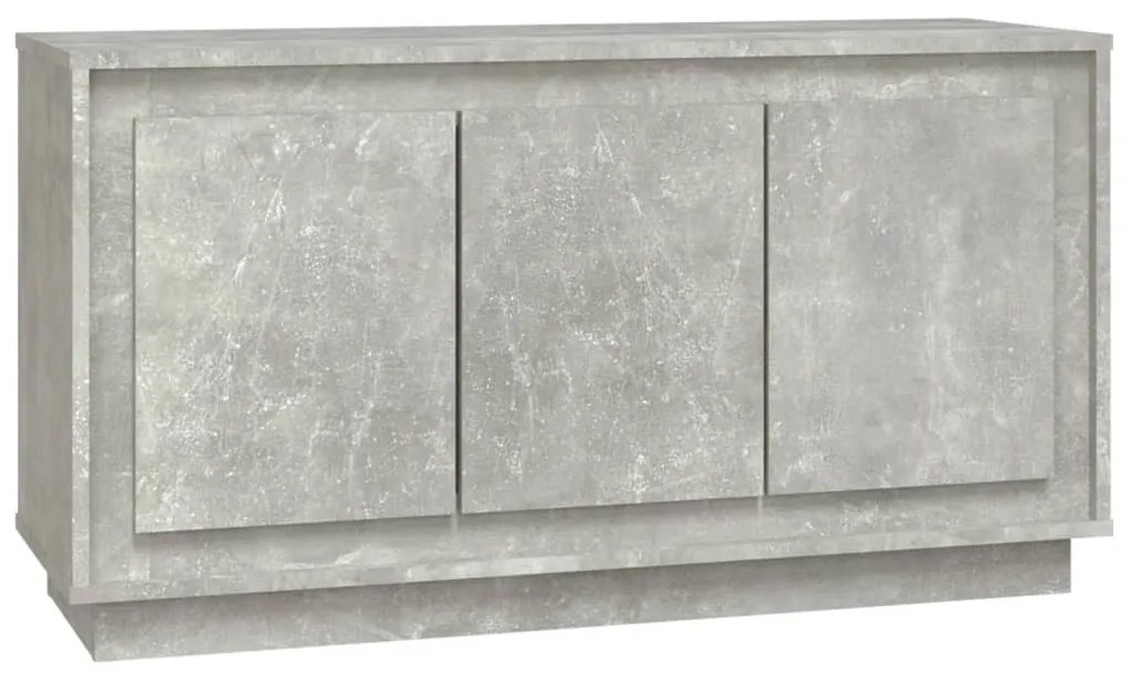 betonszürke szerelt fa tálalószekrény 102 x 35 x 55 cm