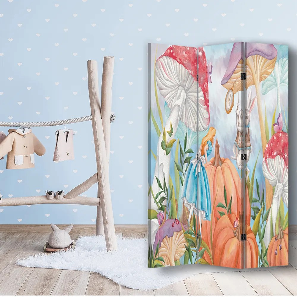 Gario Paraván Kis Alice Csodaországban napközben Méret: 180 x 170 cm, Kivitelezés: Forgó paraván 360°