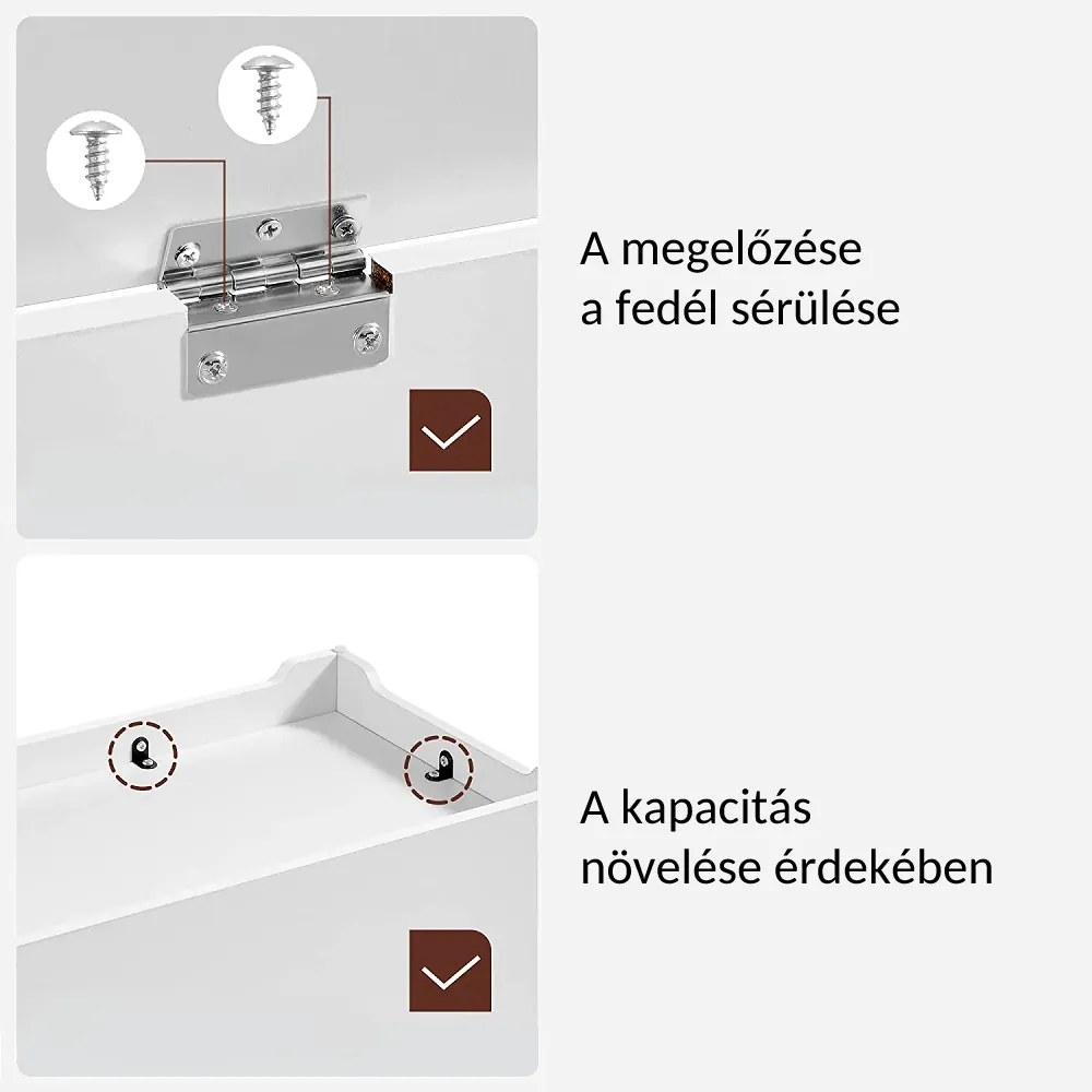 TANJA tárolópad, 100x40x46cm, fehér Vasagle