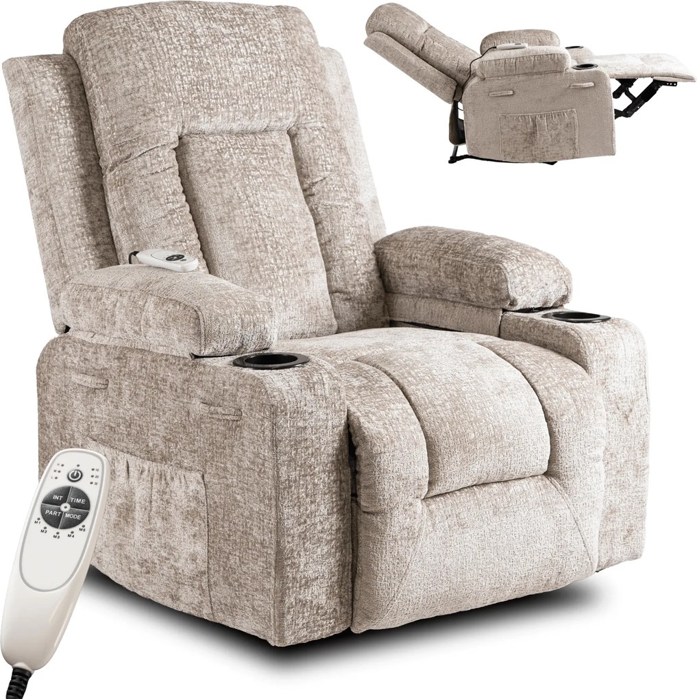 Masszázsfotel Banesto (bézs bársony) . Akció -21%. 1128929