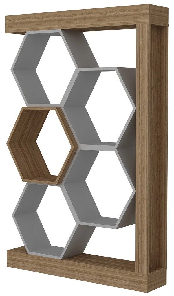 könyvespolc Artemis - Walnut, White