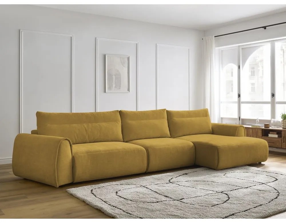 Okkersárga sarokkanapé Aden – Bobochic Paris