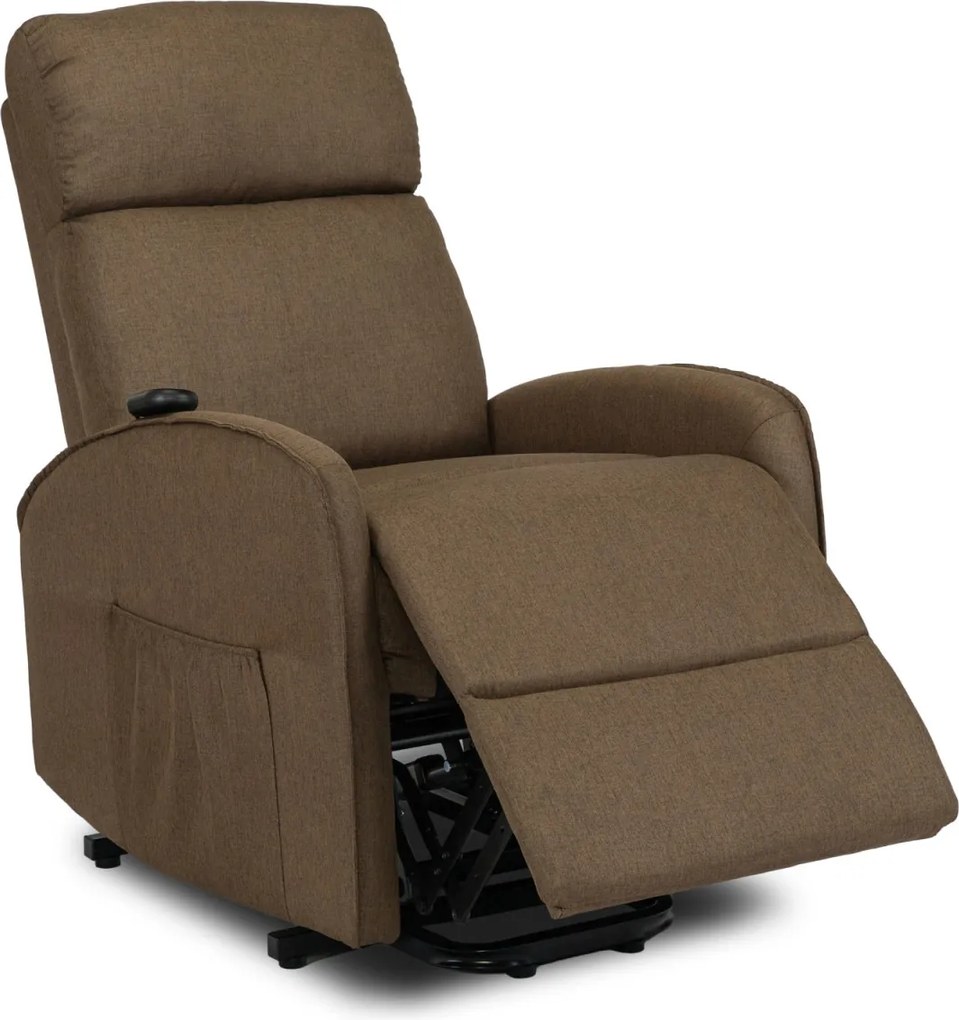 Elektromos relax fotel felállást segítő funkcióval barna – COLTON