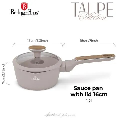 BerlingerHaus Szószos edény fedővel (1,2 L) Taupe Collection BH/8331