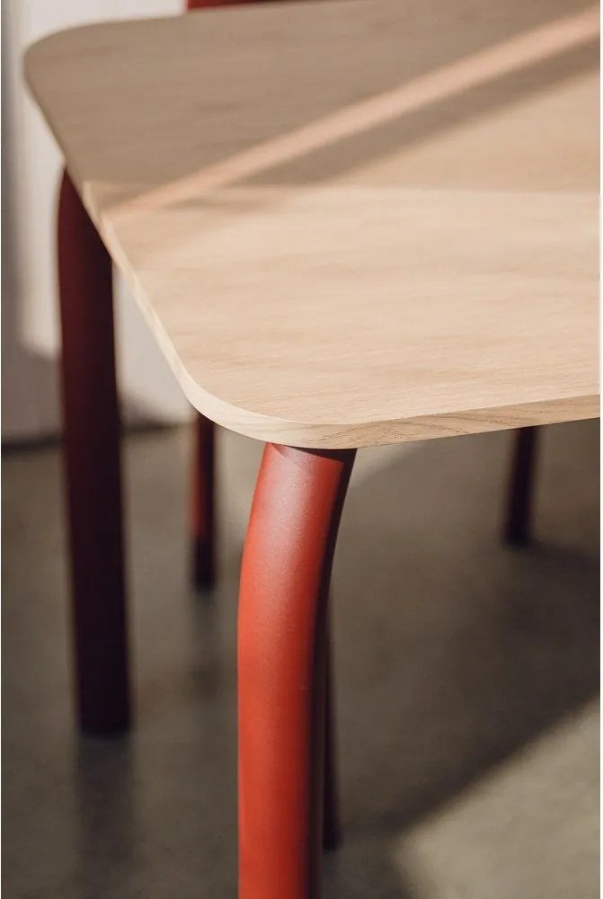 Étkezőasztal tölgyfa dekoros asztallappal 80x140 cm Meko – noo.ma